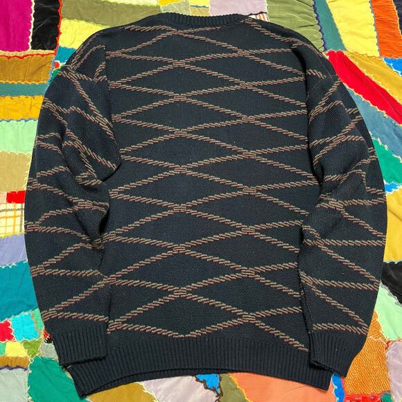 Sutter and Grante Zig Zag Striped Faded Black Sweater XL - Picture 3 of 7